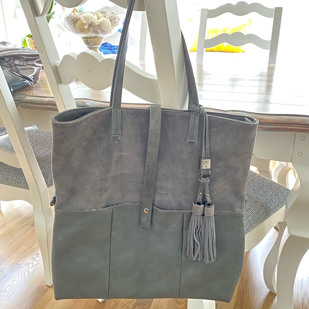 Grey Soft Leather Bag